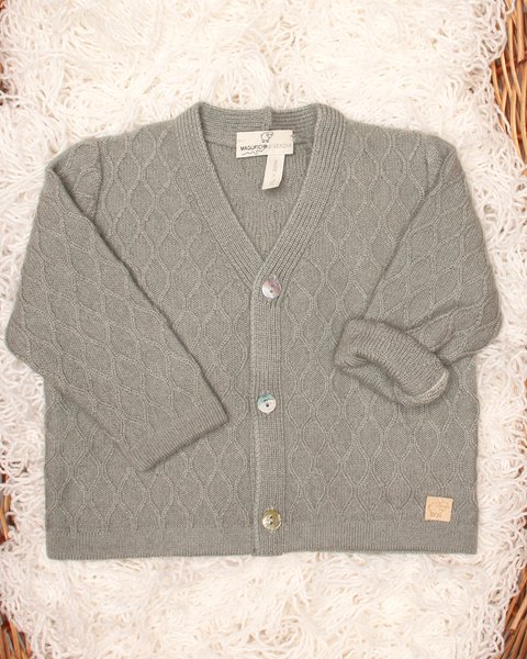 Cardigan neonati losanghe in puro cashmere