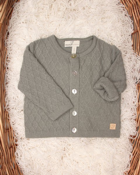 Giacca coreana neonati losanghe in puro cashmere