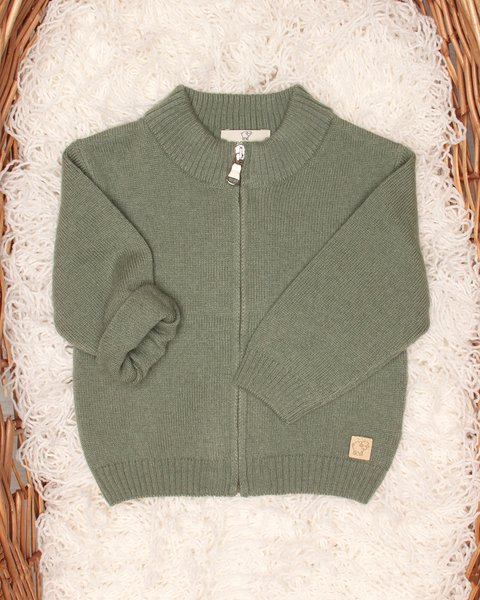 Giacchino neonato zip in pura lana merino ultrafine