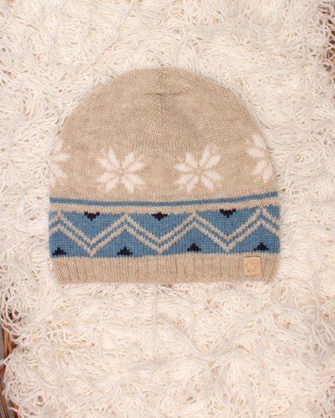 Berretto jacquard in pura lana merino ultrafine bimbi