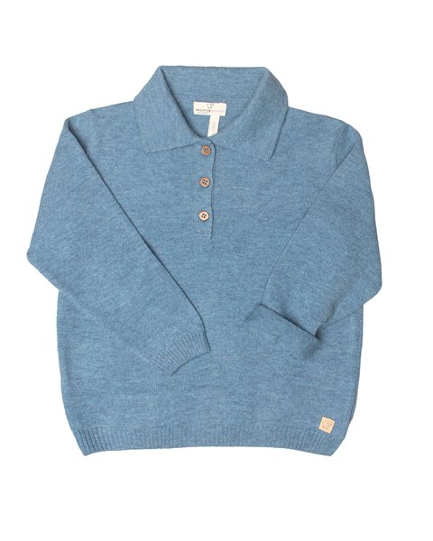 Polo in maglia bimbo in pura lana merino ultrafine
