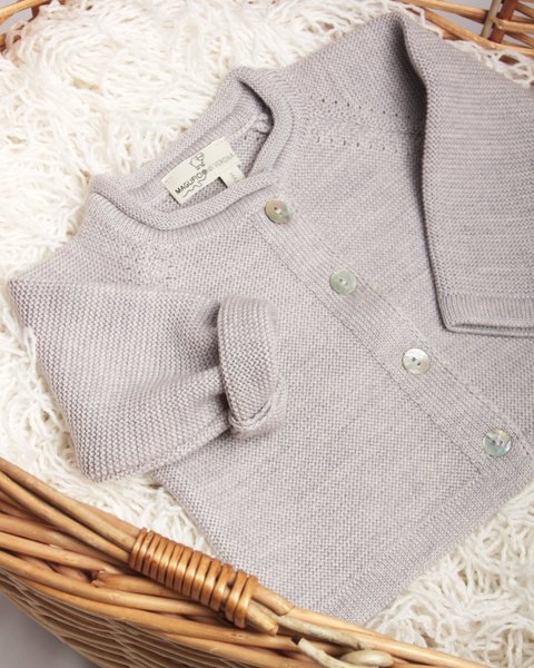 Cardigan neonati in pura lana merino links