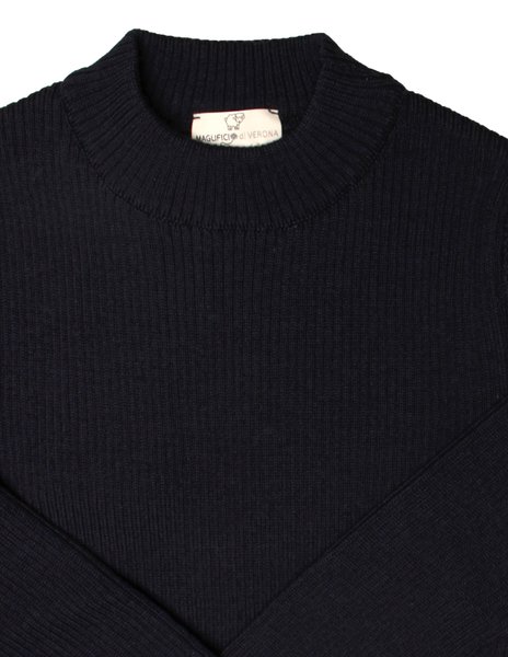 Maglia lupetto bimba a costina pura lana merinos