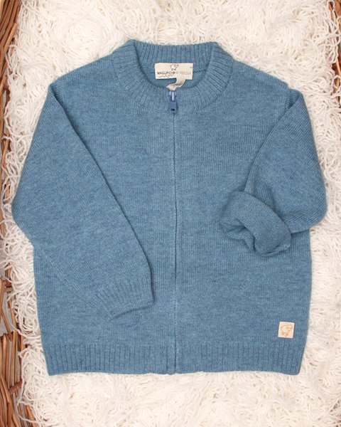 Giacchino neonato zip in pura lana merino ultrafine