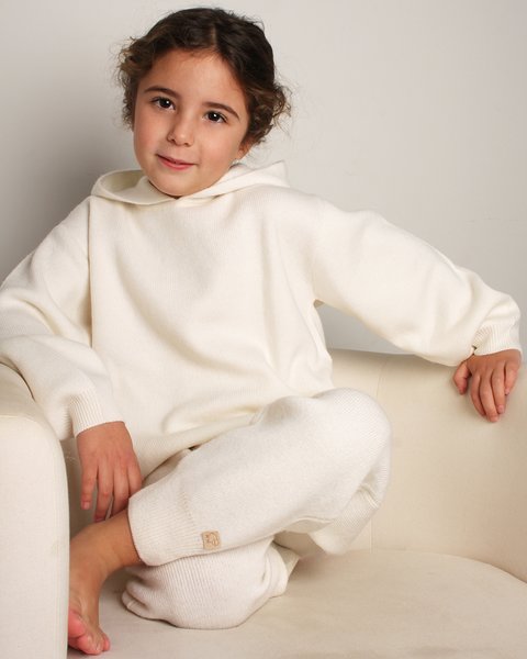 Felpa in maglia bimbi in pura lana merino ultrafine