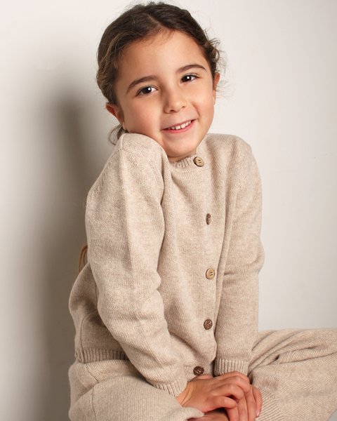 Giacca in maglia bimba in pura lana merino ultrafine
