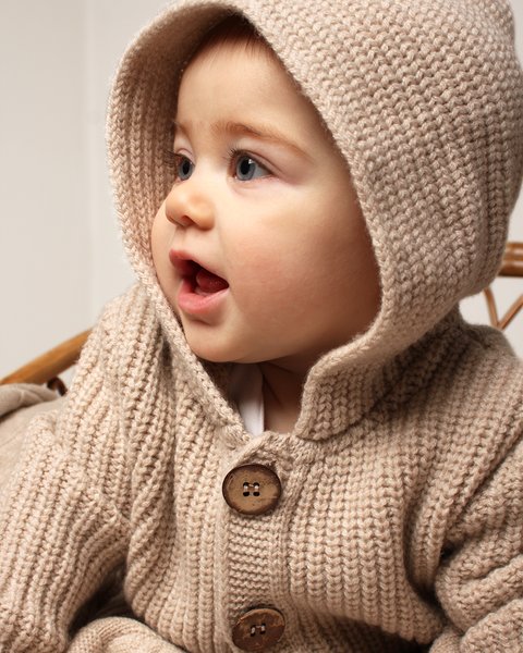 Tutone neonato da uscita in pura lana merino ultrafine