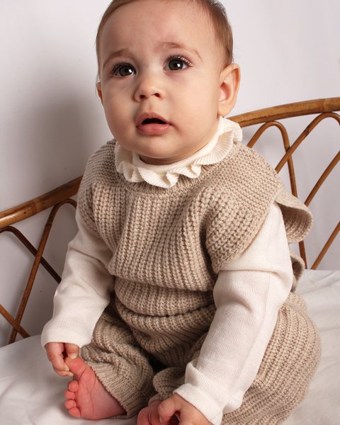 Gilet in maglia neonati in pura lana merino ultrafine