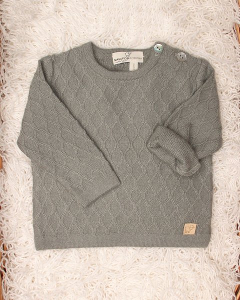 Maglia neonati losanghe in puro cashmere