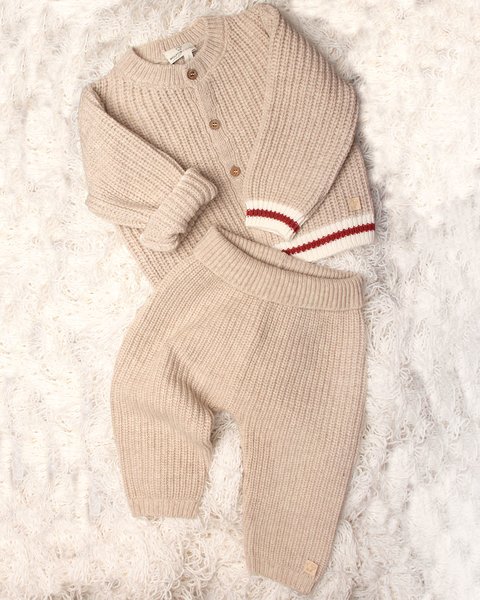 Completo neonati riga in pura lana merino ultrafine