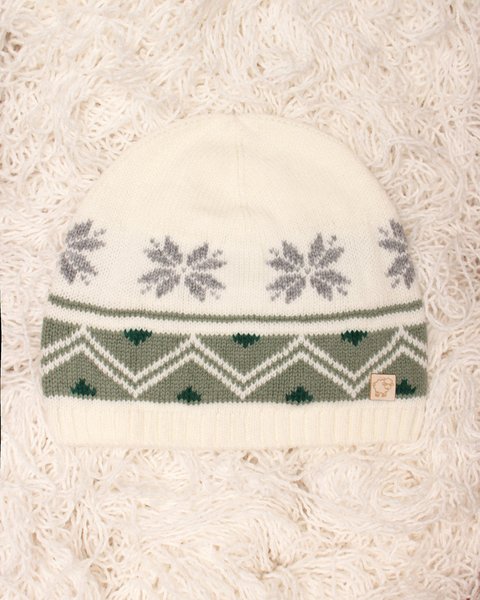 Berretto jacquard in pura lana merino ultrafine bimbi