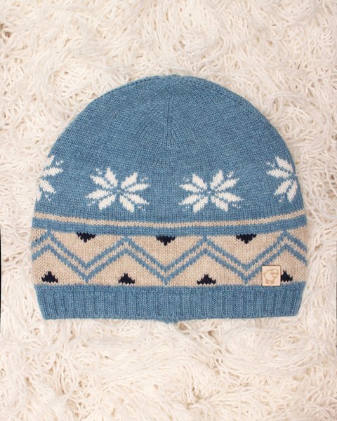 Berretto jacquard in pura lana merino ultrafine bimbi