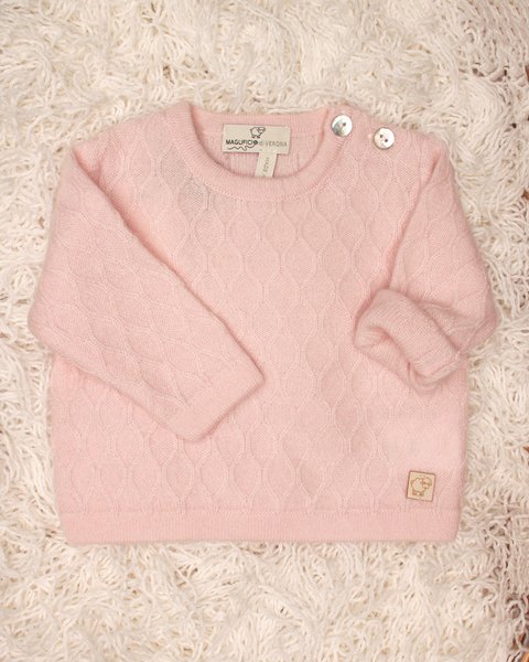 Maglia neonati losanghe in puro cashmere
