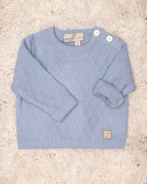 Maglia neonati losanghe in puro cashmere