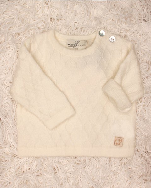 Maglia neonati losanghe in puro cashmere