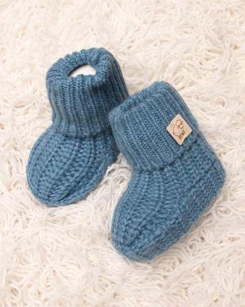 Scarpine neonati in pura lana merino ultrafine