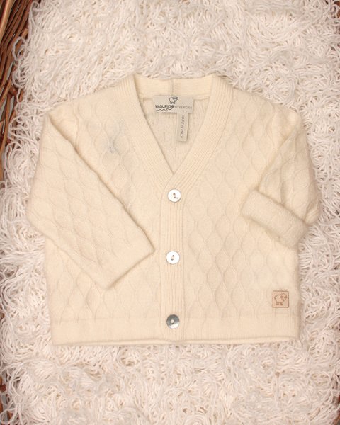Cardigan neonati losanghe in puro cashmere