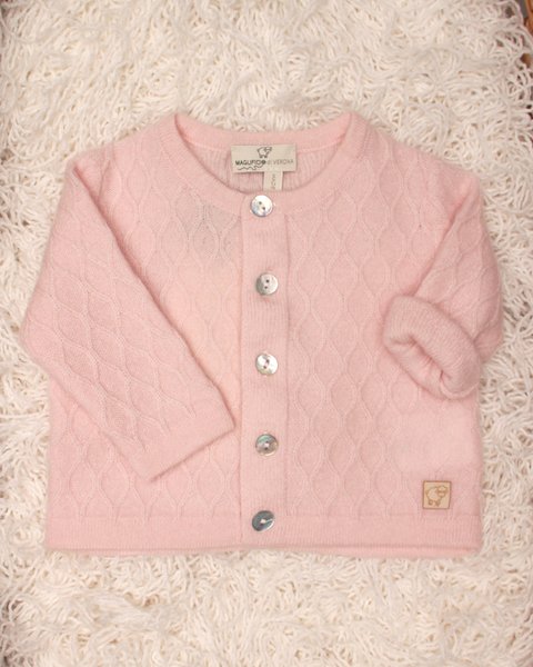 Giacca coreana neonati losanghe in puro cashmere
