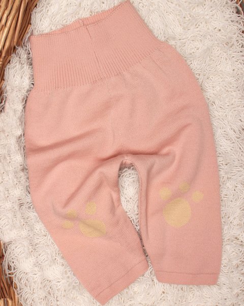 Pantaloni orsetto in pura lana merinos per neonati