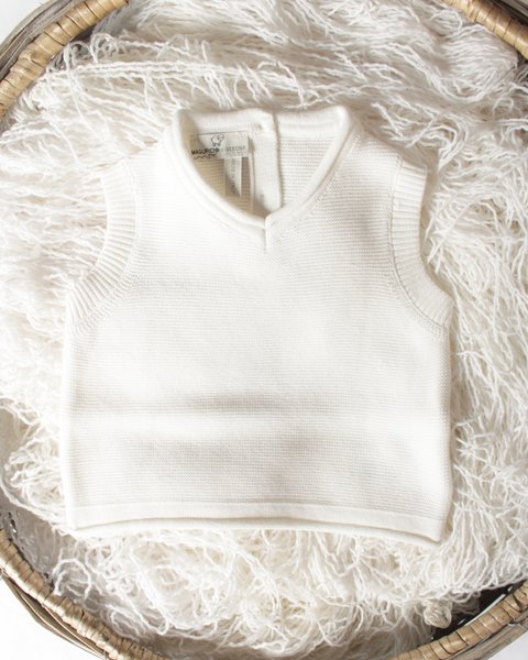 Gilet links in puro cotone bio neonati