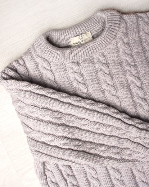 Maglione trecce di pura lana merinos ragazzi