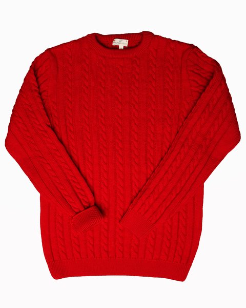 Maglione trecce di pura lana merinos ragazzi