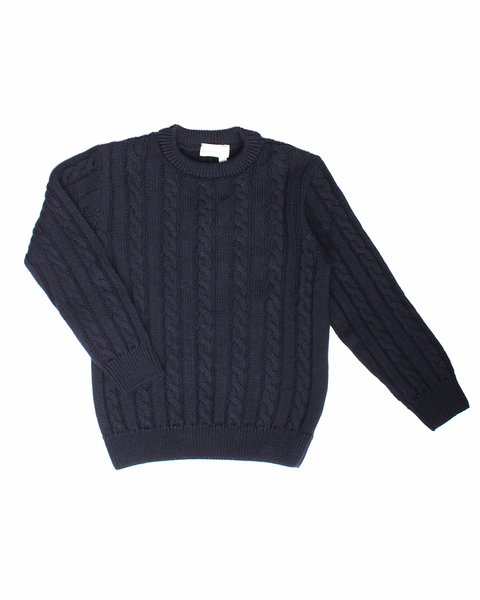 Maglione trecce di pura lana merinos ragazzi