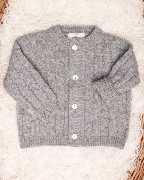 Giacchina trecce neonati in pura lana merino ultrafine