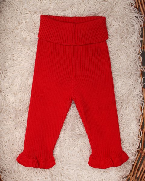 Leggings costina volant puro cotone bio neonata