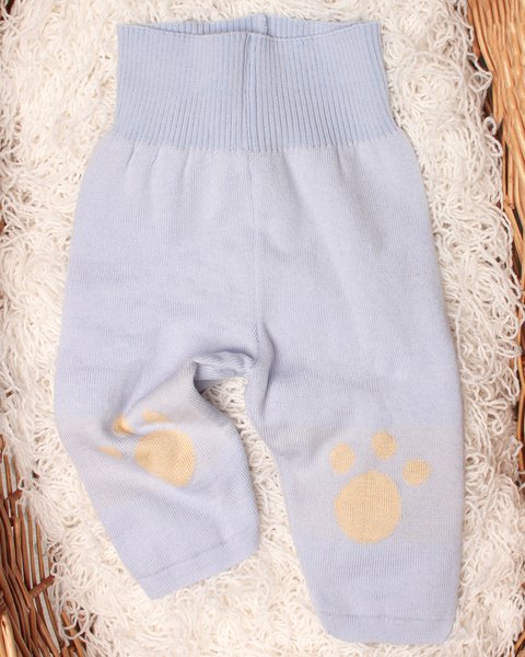 Pantaloni orsetto in pura lana merinos per neonati