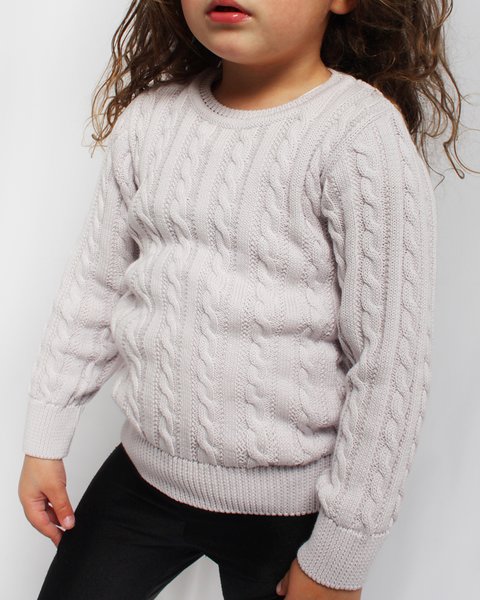 Maglioncino trecce puro cotone bio bimbi