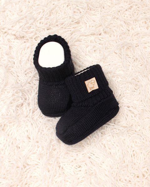 Scarpine neonato pura lana merino leggere