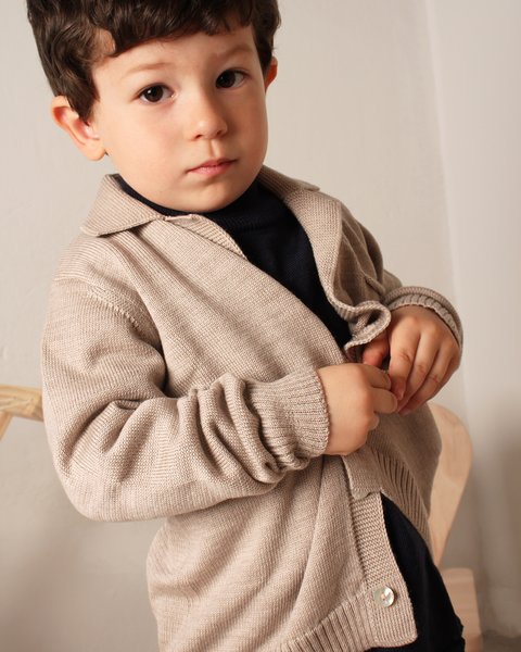 Giacca blazer bimbo in pura lana merino