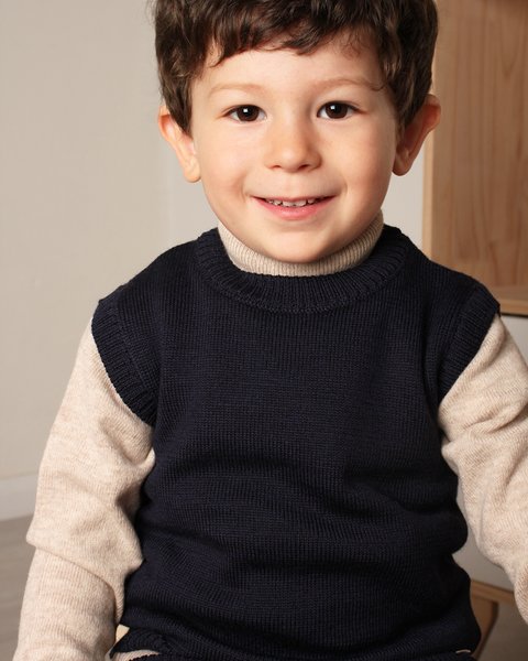 Gilet pura lana merinos bimbi unisex