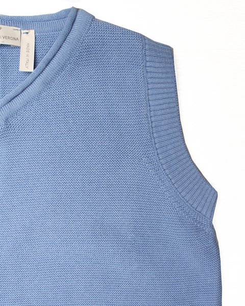 Pull a v senza maniche in puro cotone bio per bambini