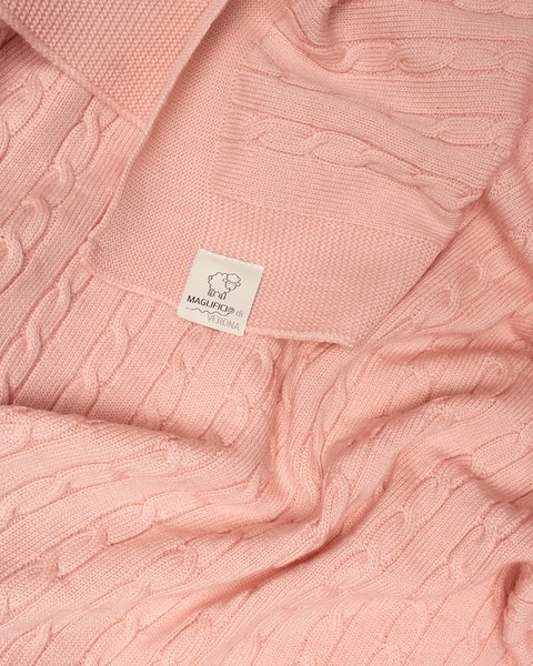 Copertina neonato in lana a trecce misura 80*100cm