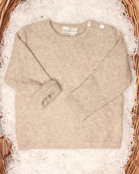 Maglia neonati losanghe in puro cashmere
