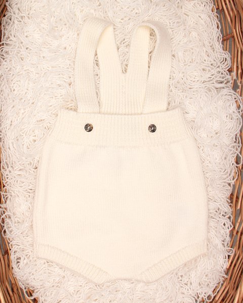 Culottes bretelle neonati in pura lana merino