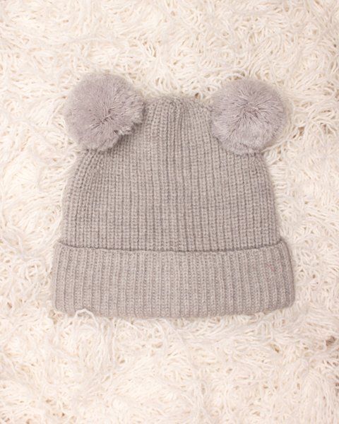 Berretto doppio pon pon pura lana merino