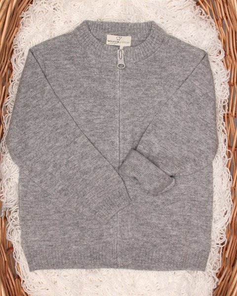 Giacchino neonato zip in pura lana merino ultrafine