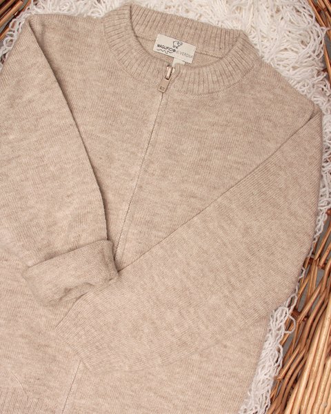 Giacchino neonato zip in pura lana merino ultrafine