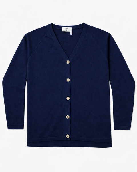 Cardigan a v scatola donna cotone