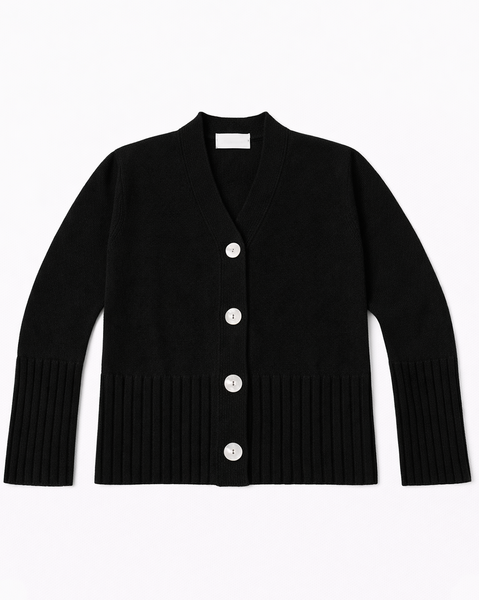 Blend women's cashmere ribbed cardigan