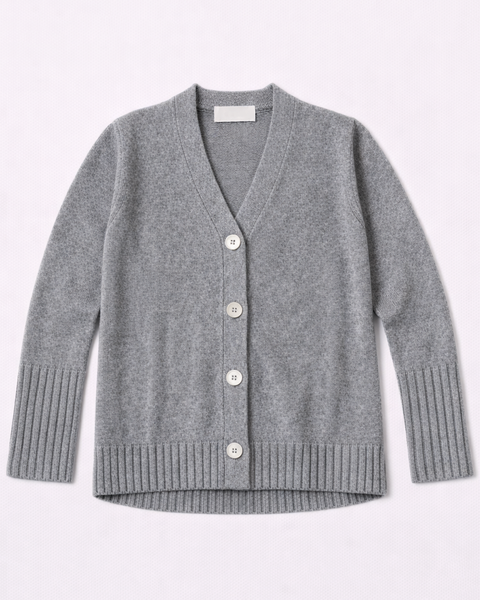 Cardigan scollo v cashmere blend donna