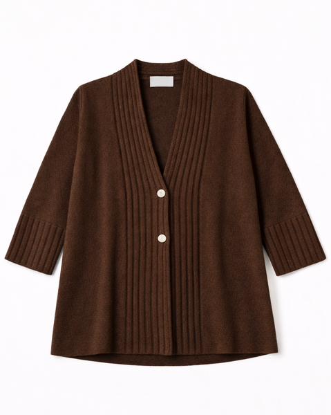Cardigan over coste cashmere blend donna