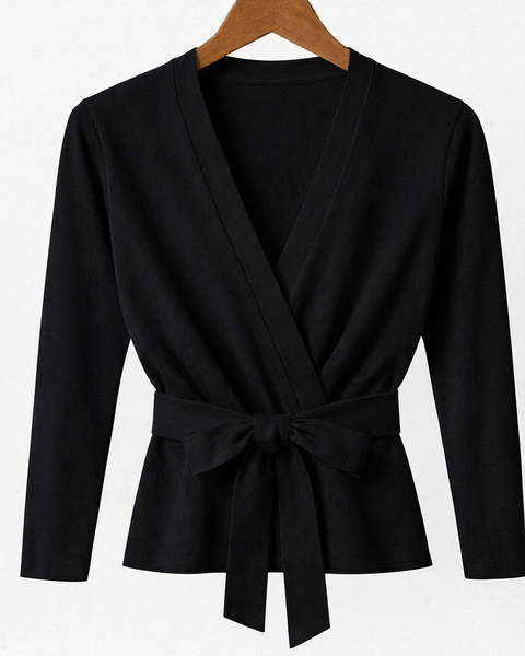 Cardigan incrociato donna cotone-lino