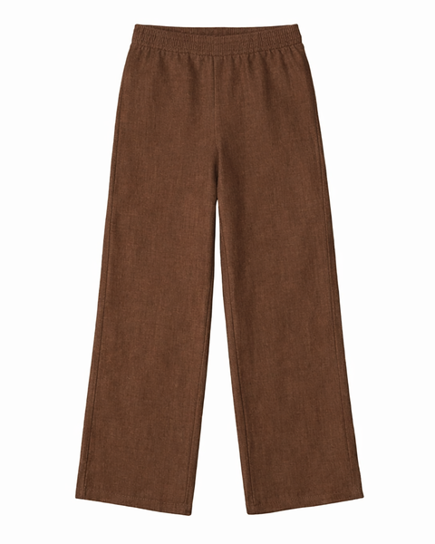 Pantalone cuciture esterne donna cotone-lino