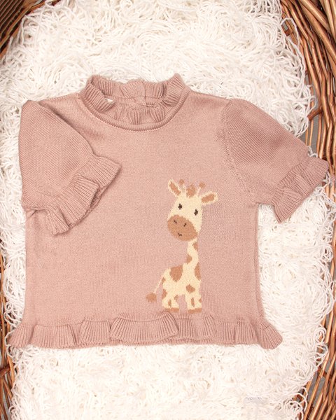 Maglietta maniche corte neonata in puro cotone bio - sweet savana