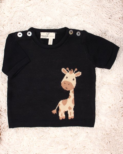 Maglietta maniche corte neonati in puro cotone bio - sweet savana