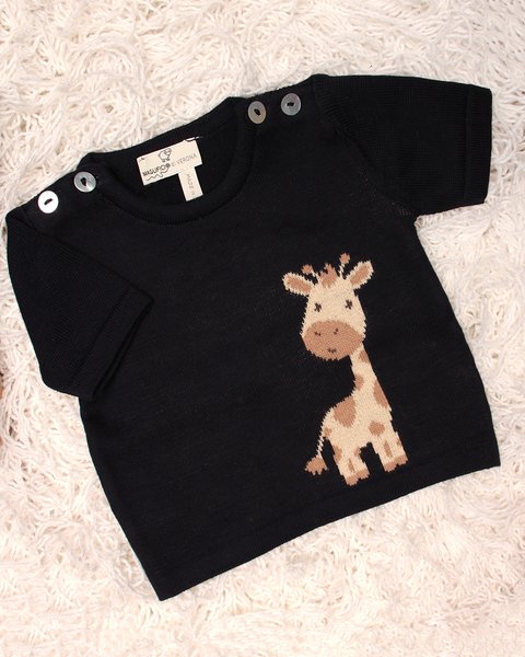 Maglietta maniche corte neonati in puro cotone bio - sweet savana